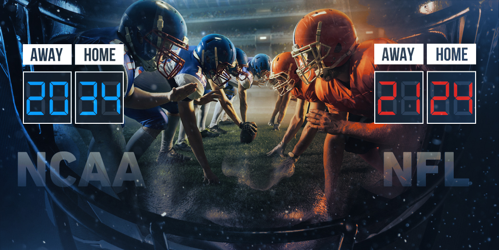 NCAA football predictions NCAA vs. NFL Sports Trading Network